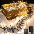 thumbnail image 1 of 750 LED String Lights Cluster Lights - 41ft Warm White Green Wire Outdoor Waterproof Lights, Plug in Indoor String Lights with 8 Modes & Timer Memory for Xmas, Christmas Tree, 1 of 5