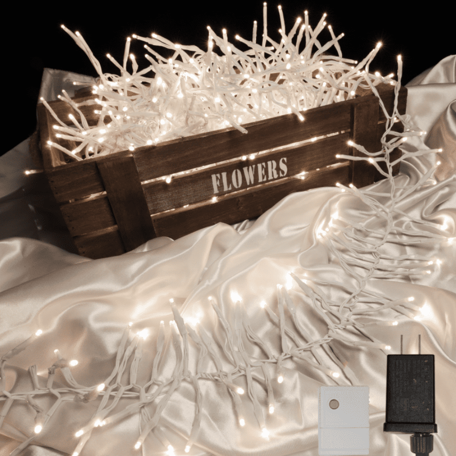 750 LED String Lights Cluster Lights - 41ft White White Wire Outdoor Waterproof Lights, Plug in Indoor String Lights with 8 Modes & Timer Memory for Xmas, Christmas Tree