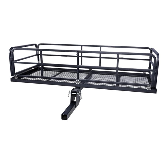 750 Lbs Folding Hitch Mount Cargo Carrier Rack 60"x26"x13.8" Folding Rear Luggage Rack Basket, Fits 2" Receiver - Tow Hitch Cargo Rack for Camping Travel, Black