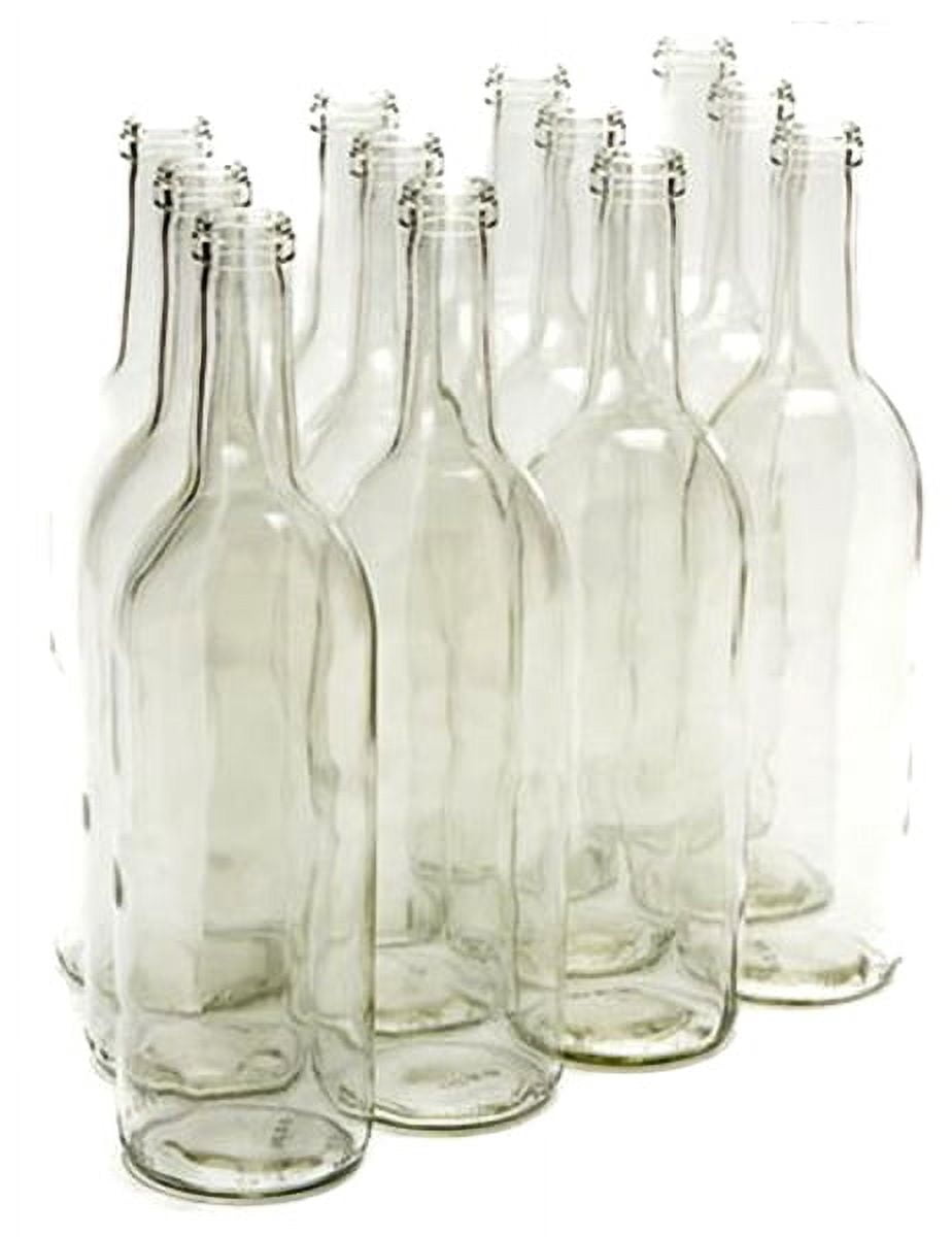 HOME BREW OHIO 750 Ml Clear Wine Bottles, Cork Finish