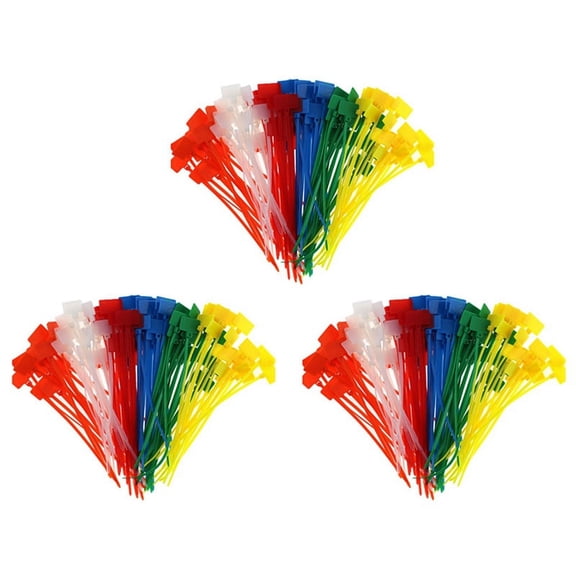 750 Pcs 7Colors Nylon Cable Marker Ties Self-Locking Cord Write on Ethernet Wire Zip Mark Tags Nylon Power Marking Label