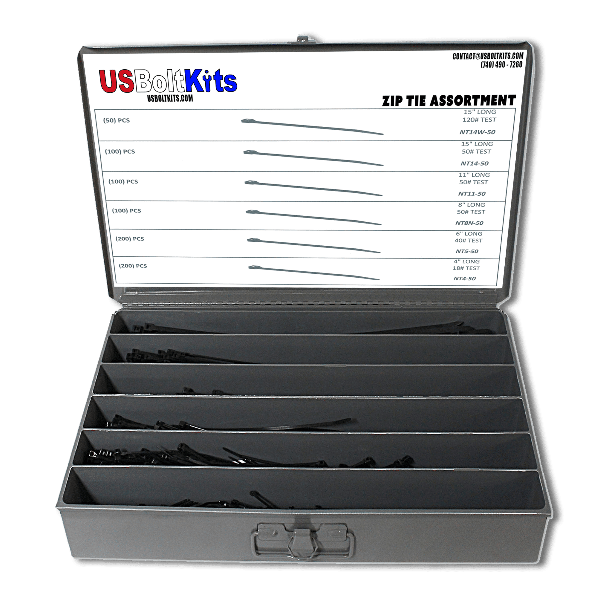 750 Piece Cable Zip Tie Assortment