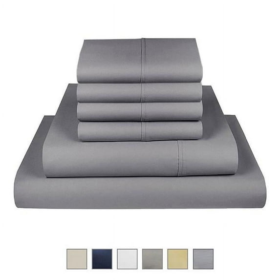 750 TC Dark Grey California King Size Sheet Sets By Fisher West New York