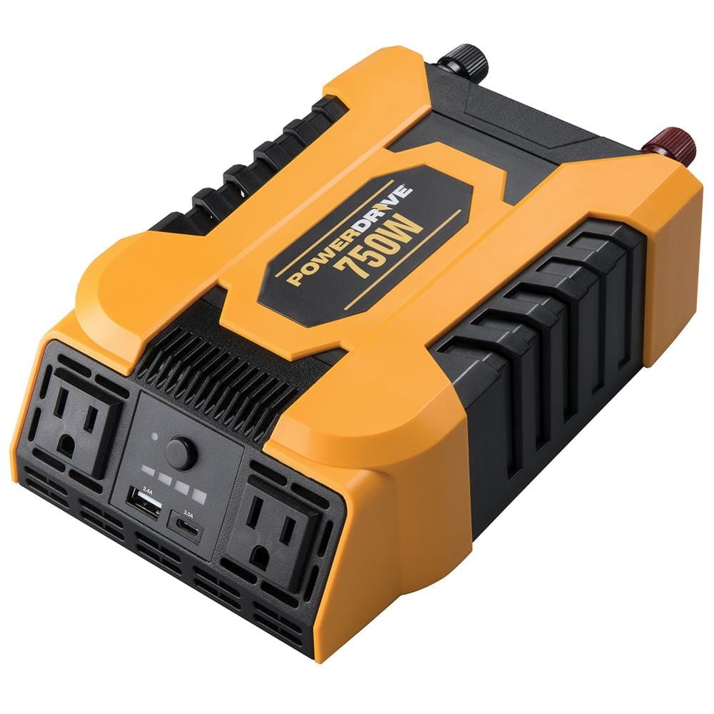 750-Watt DC to AC Power Inverter with 2 AC and Dual port - Standard USB ...