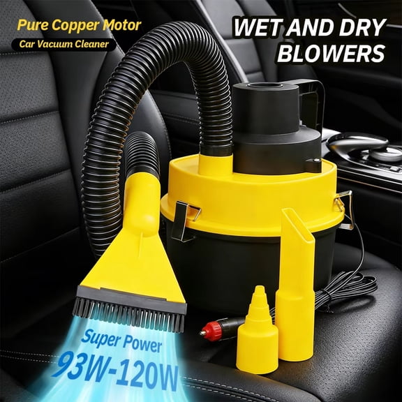 750 Wet And Dry Ultra Vac With Inflator, 12V Car Vacuum Cleaner, Dual - Use Portable Wet Dry Vacuum For Vehicle Cleaning, Inflating Tires And Sports Equipment, Powerful Suction