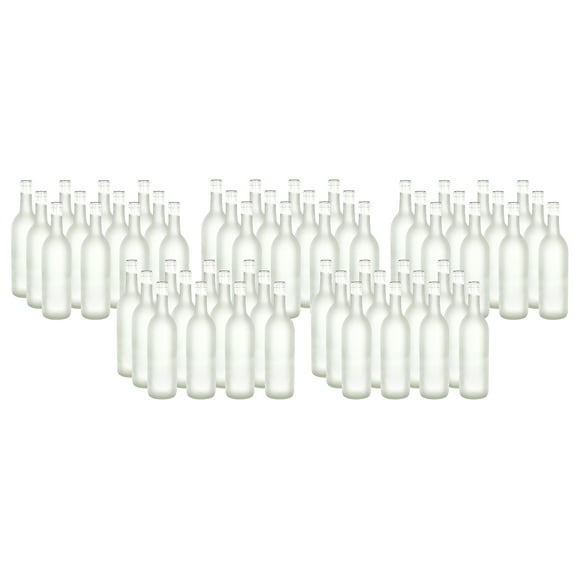750 ml Frosted Glass Bordeaux Bottles, 5 Cases of 12 Bottles (60 Bottles)
