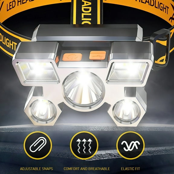 750000LM COB LED Headlamp Rechargeable Head Light Flashlight Torch Lamp