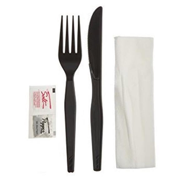 75002892 R3J 13 x 13 in. Fork, Knife, Salt & Pepper Napkin Medium Kit, White - Case of 250