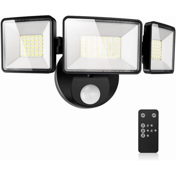 7500LM LED  Light Motion Sensor Outdoor Lights, Adjustable 3  Hardwired LED Flood Lights Outdoor, IP66 , 38W Motion Detected Lights for Outside, House, Garage, Yard