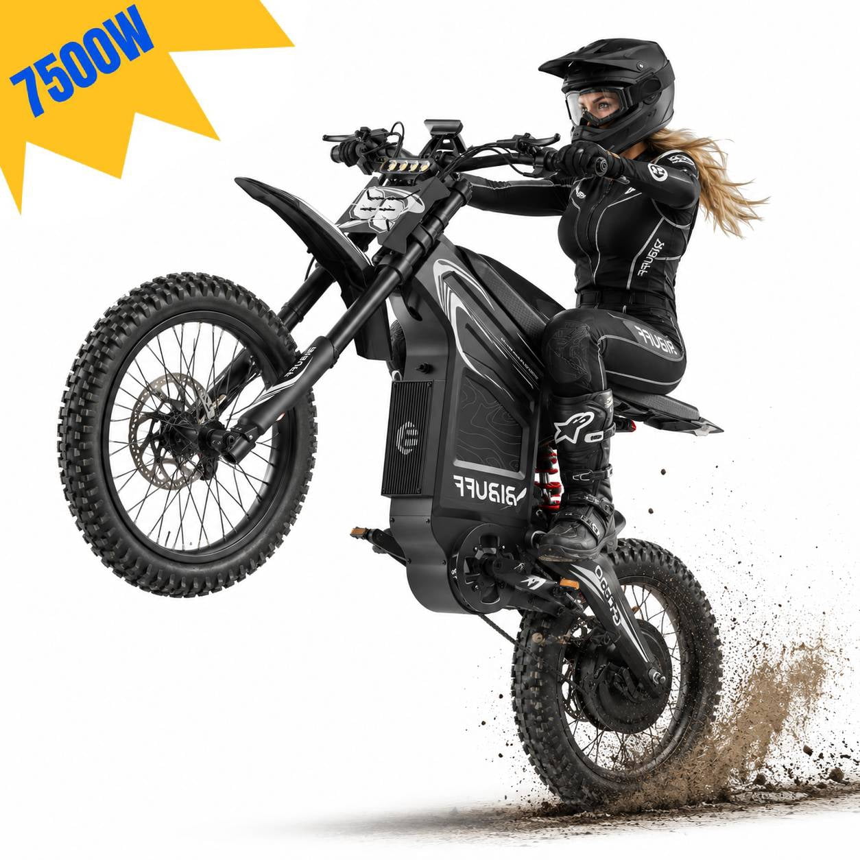 7500W Electric Motorcycle for Adult, Electric Dirt Bike for 50 Mph, 72V 30Ah Removable Battery, Range Up to 70 Mile, High-Strength Carbon Steel Frame