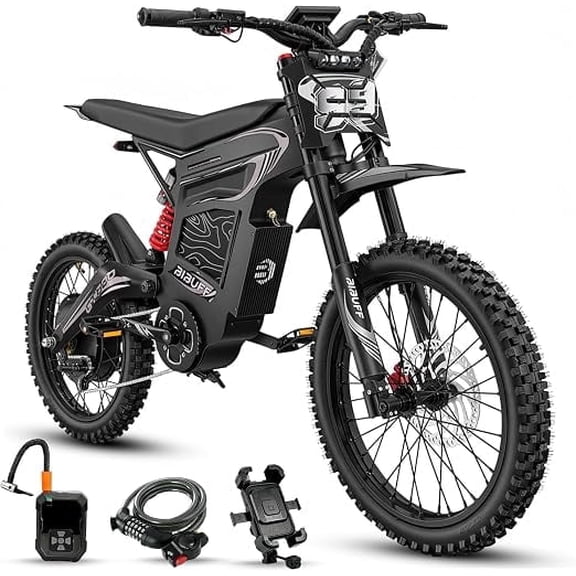 7500W Peak Motor 55MPH,BIBUFF GT600 Electric Dirt Bike for Adults,72V 30Ah Battery Up to 80+ Miles, Full Suspension Hydraulic Brakes, 19"/17" All-Terrain Tires,Off-Road E-Motorcycle UL2849