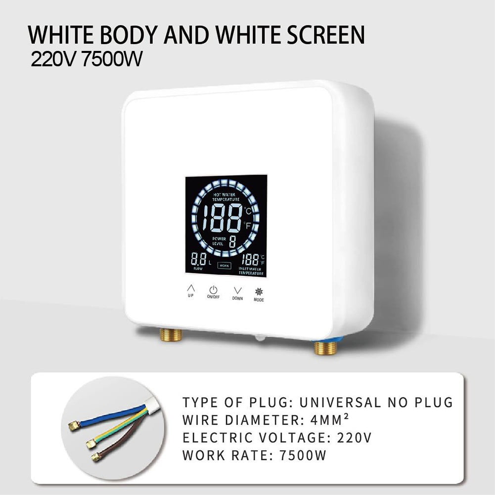 7500W Tankless Hot Water Heater Shower Electric Portable Instant Boiler