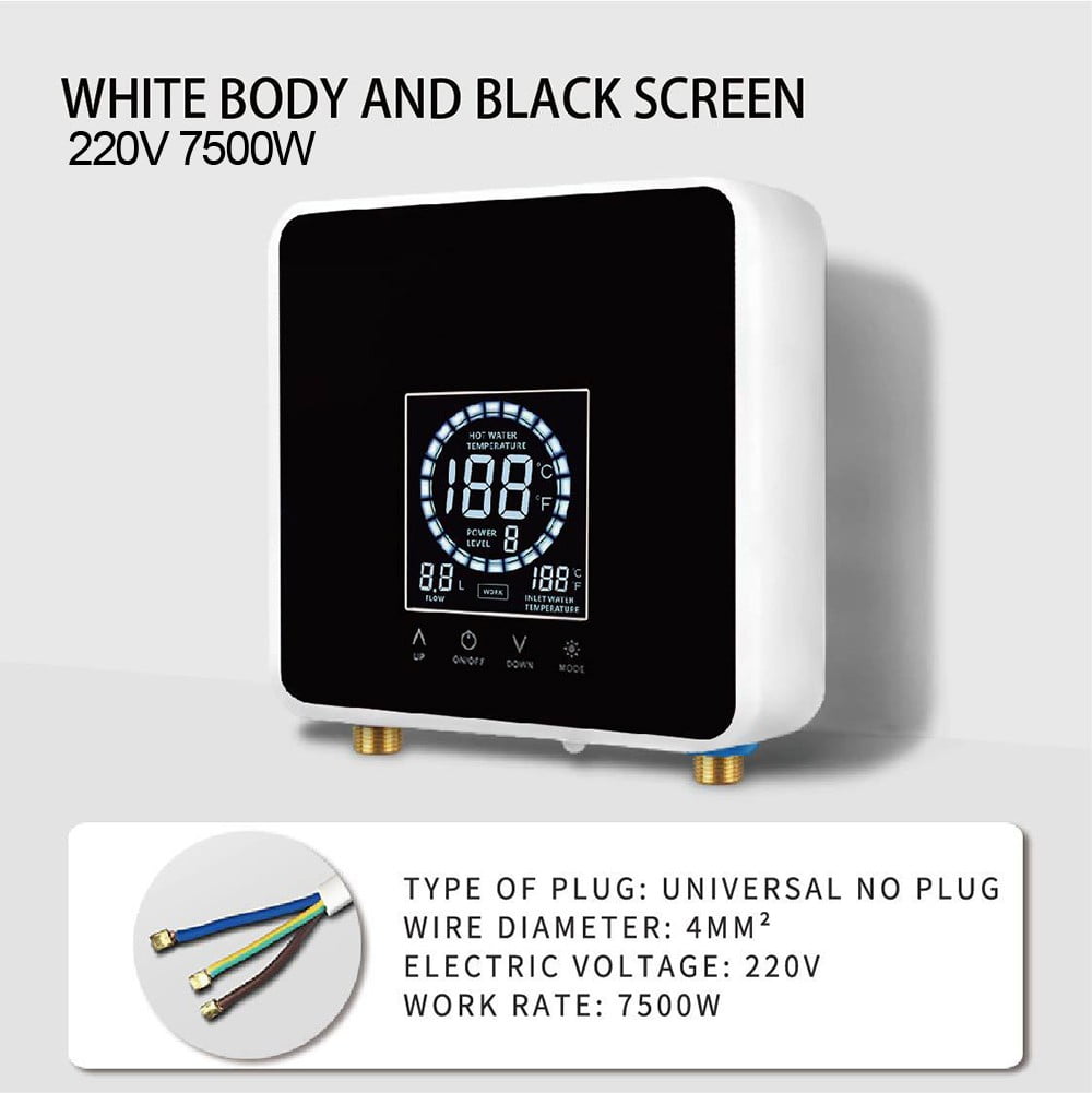 7500W Tankless Hot Water Heater Shower Electric Portable Instant Boiler