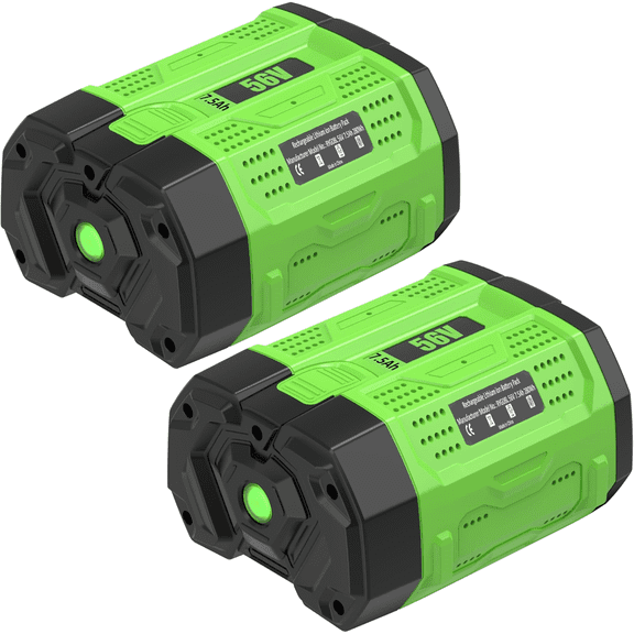 7500mAh High Capacity 56V Lithium Ion Battery Replacement for EGO 56V Battery Compatible with EGO 56 Volt Power Tools CS1604 CS1804 HT2400 LB6504 PH1400 Rechargeable Battery (2 Pack)