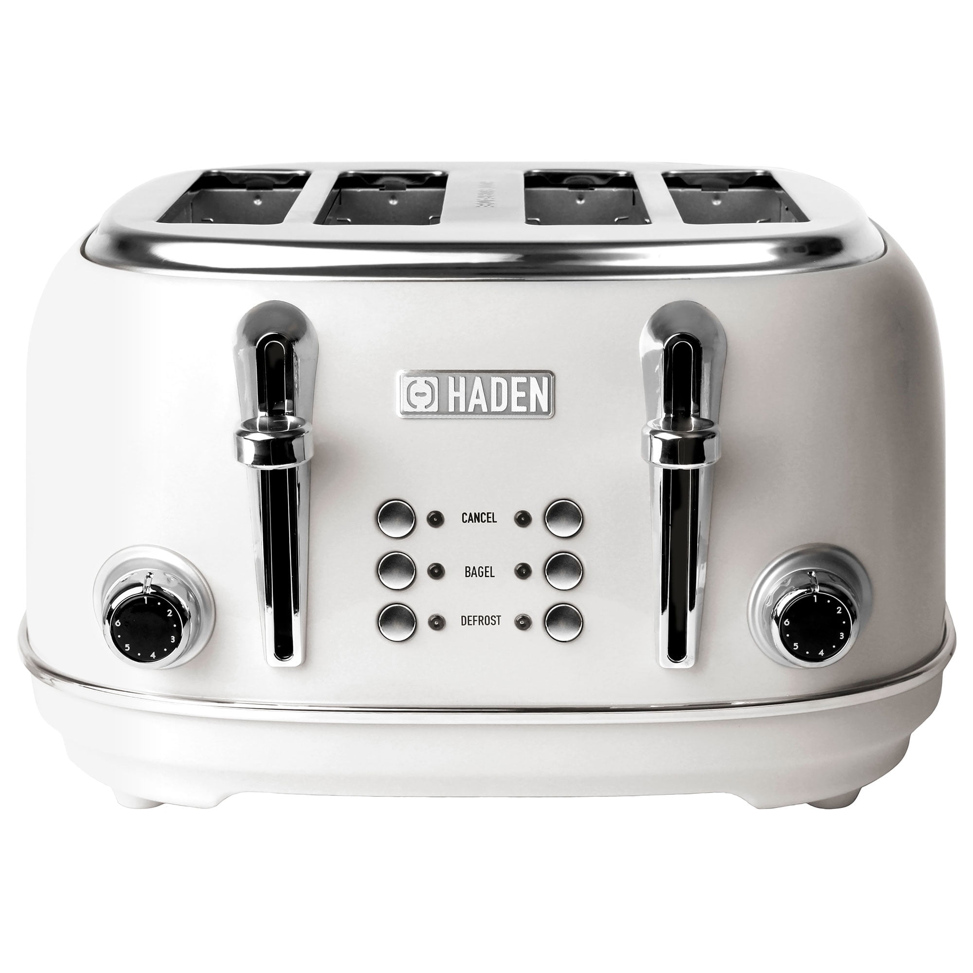Open Box Haden Heritage 4 Slice Wide Slot Stainless Steel Body Retro Toaster