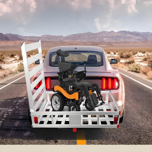 750LB Aluminum Cargo Carrier With High Side Rails- Trailer Hitch Mount For RV's, Trucks, SUV, Vans, 50" x 30",Grey