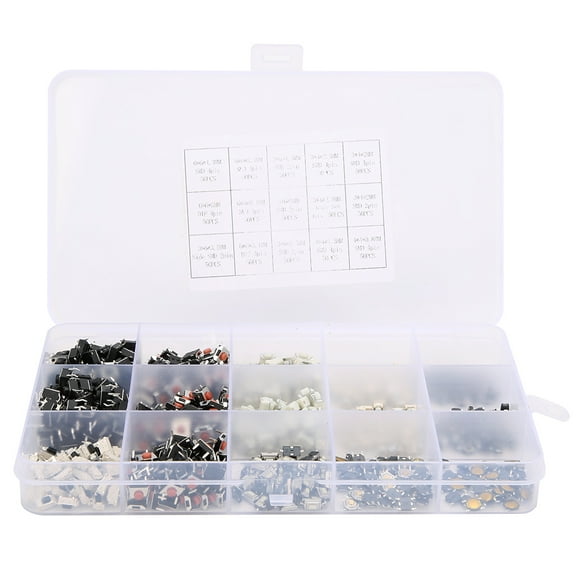 750PCS 15 Value Tactile Push Button Switch Light Touch Micro Tact Switch