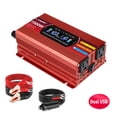 thumbnail image 1 of 750W 1500W Peak Modified Sine Wave Power Inverter DC 12V to AC 110V Converter with 2AC+2USB, LCD Display for Car, RV, Camping & Home Backup Red, 1 of 10