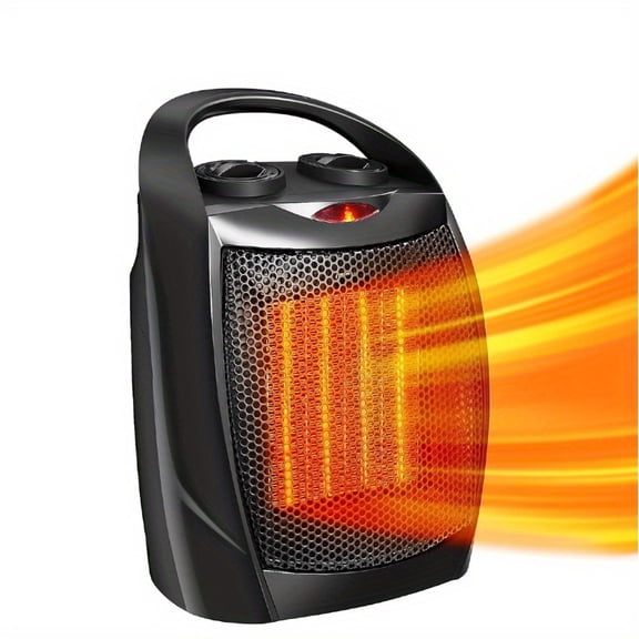 750W-1500W Portable Electric Space Heater, PTC Ceramic Fast Heating with 3 Modes, Adjustable Thermostat, Overheat Protection, Compact for Office Desk Indoor Use