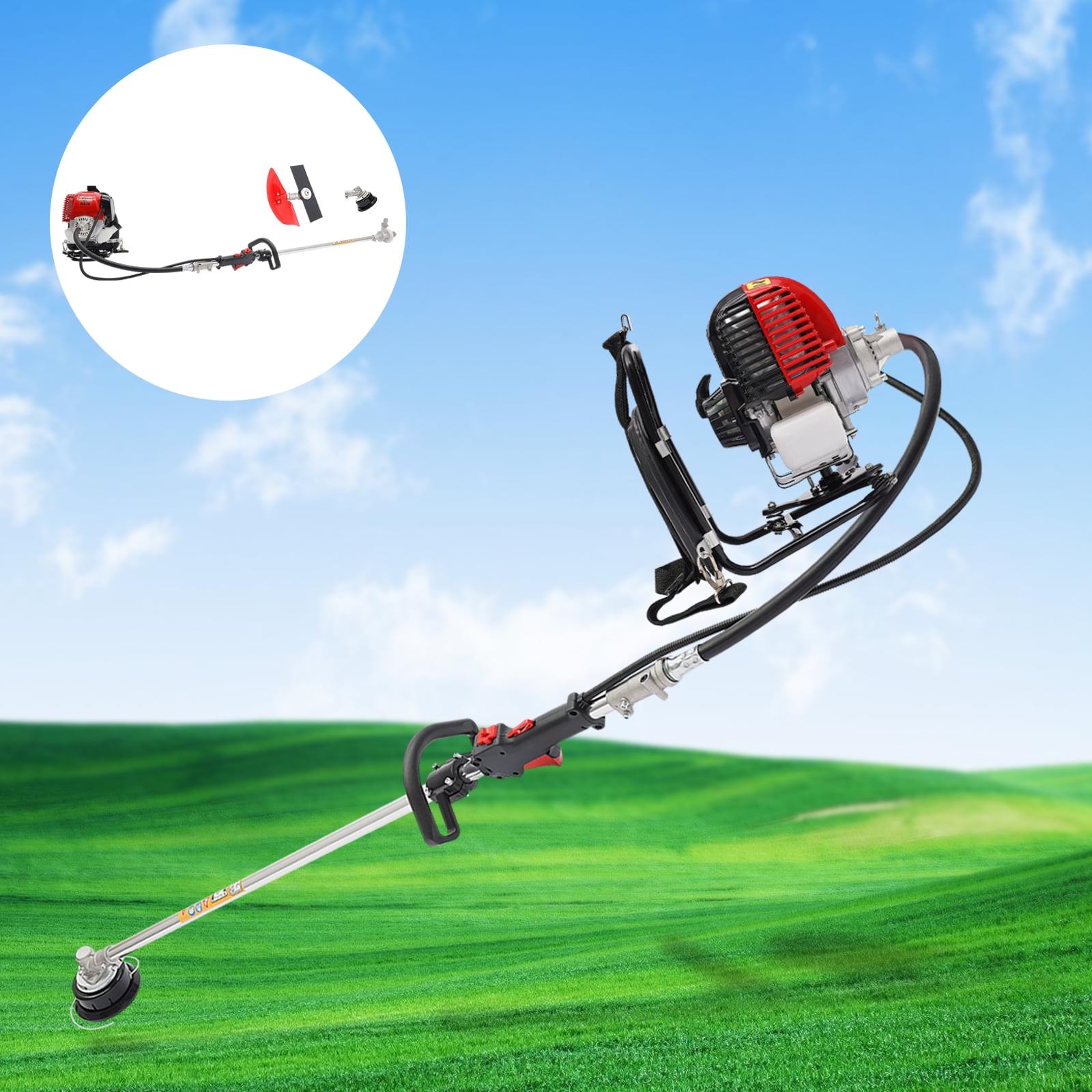 750W 4 Stroke Backpack Brush Cutter Tiller Grass Hedge Trimmer Cultivator Lawn Mower Walmart