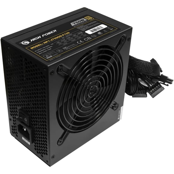 750W 80 Plus Gold Certified PC Power Supply ATX 3.0 Compatible & PCIe 5.0 Compliant, Active PFC with Whisper 120mm Fan for Quiet Operation, and Reliable Performance