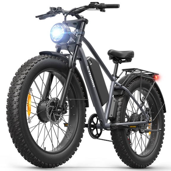 750W Dual Motor Electric Bikes for Adults with 48V 30AH Battery up to 60Miles Range 26" Fat Tire E-Bike 20 mph Max Speed E Mountain Bike, Dual Hydraulic Disc Brakes, Front Suspension, UL2849 by SGS