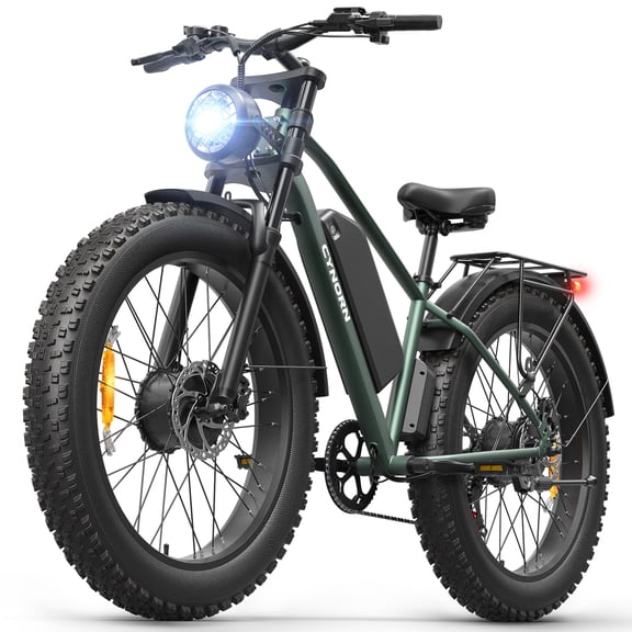 750W Dual Motor Electric Bikes for Adults with 48V 30AH Battery up to 60Miles Range 26" Fat Tire E-Bike 20 mph Max Speed E Mountain Bike, Dual Hydraulic Disc Brakes, Front Suspension, UL2849 by SGS
