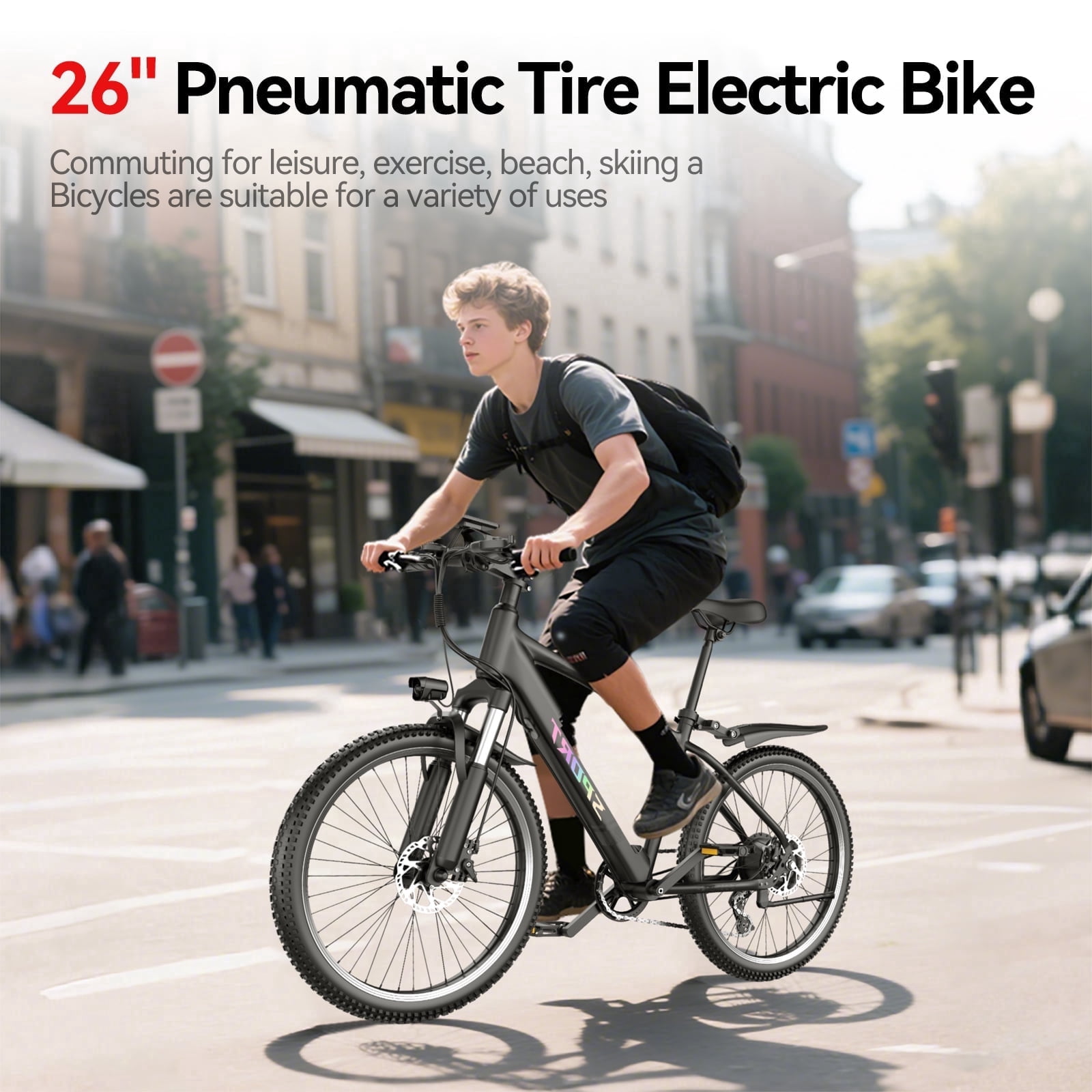 750W Electric Bike 26" Electric Bicycle for Adults Max 25mph Cruise Control System Ebike, 48V Mountain Bike, 21 Speed for Man Woman UL2849 Certified