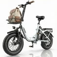 thumbnail image 1 of 750W Folding Electric Bike for Adults, 16"x4.0 E-Bike with Front Basket, 48V 13AH Removable Battery, Adjustable E-Mountain Bike, UL2849 Certified, White, 1 of 9