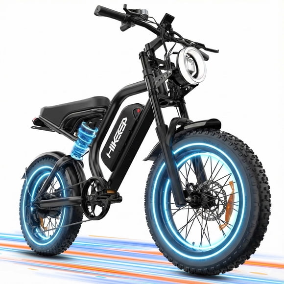 HiKeep 1500W Peak Electric Bike for Adults, 20"x4.0" Fat Tire E-Bike, 48V 15.6Ah Battery, 32MPH, Shimano 7-Speed, E-Mountain Bicycle UL2849