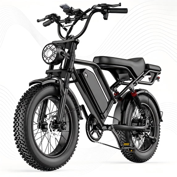 750W Electric Mountain Bike for Adults, 1500W Peak Motor, 20 MPH 20" x 4" Fat Tire E-Bike, 48V 18Ah Removable Battery, Up to 45 Miles, Full Suspension, 7-Speed, 2-Seater, UL2849 Certified