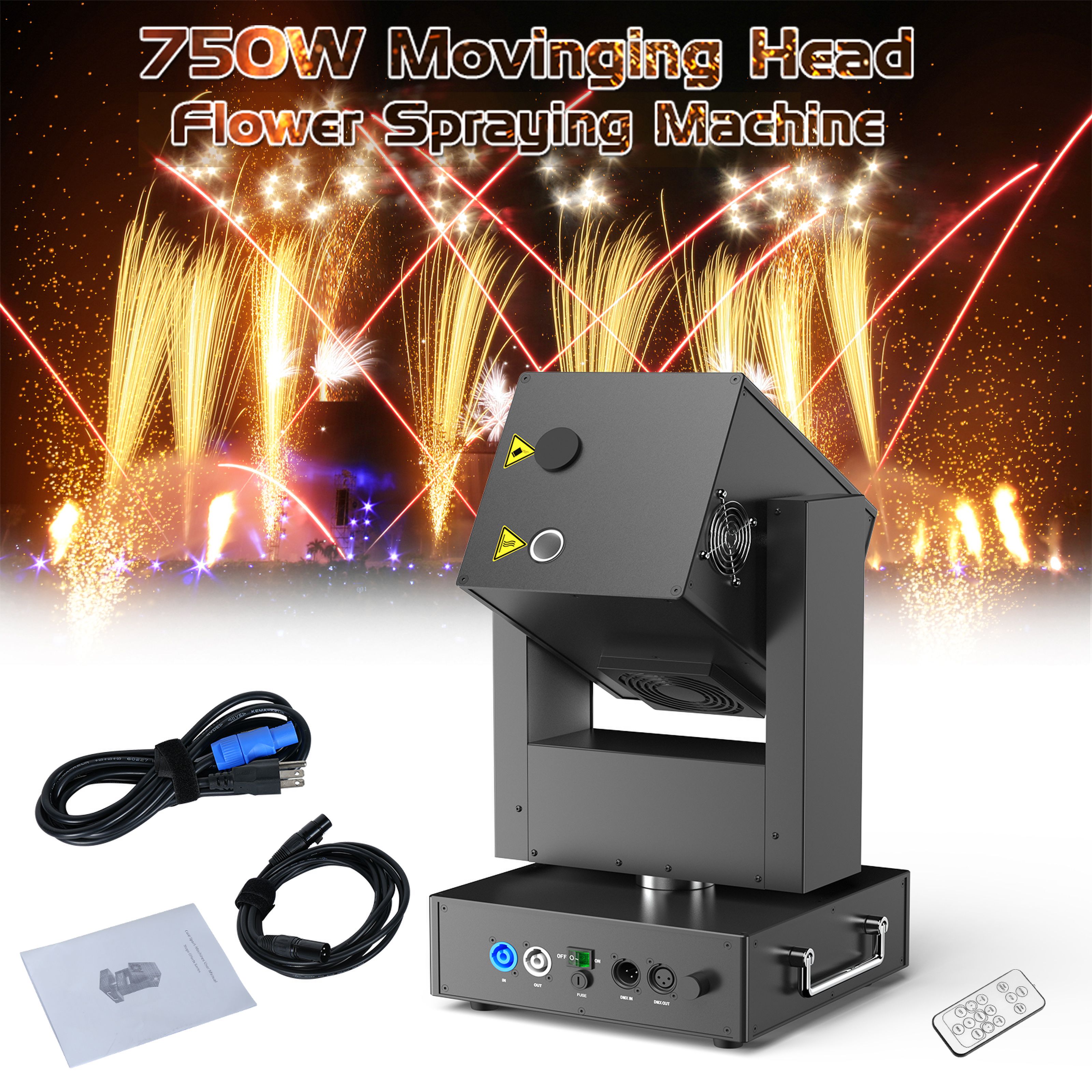 750W Head Spraying Spark Machine Smart DMX Control Stage Equipment