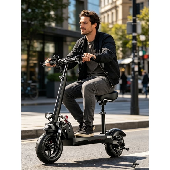750W High - Power Electric Scooter, Max Speed 20MPH, Foldable, 3 Speed Modes, 48V 15AH Battery, Max Range 55KM, Multi - hole Disc Brake + E - ABS, 25KG Weight
