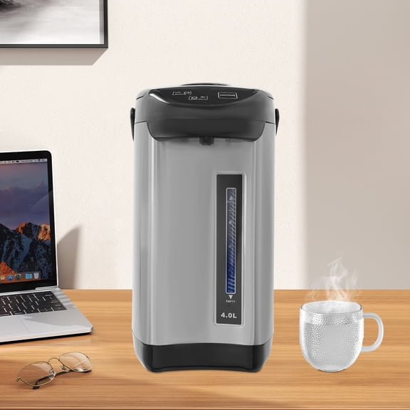 750W Home Water Boiler Warmer, Stainless Steel Hot Water Pot Urn with Water Tank, Black Electric Kettle
