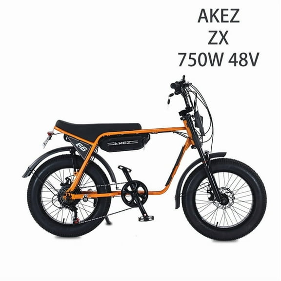 750W Hub Motor AKEZ-ZX Electric Fat Tire Bike,48V 13Ah Battery,SHIMANO 7-Speed,Double-Fork Suspension, All-Terrain Adult E-Bike UL2849