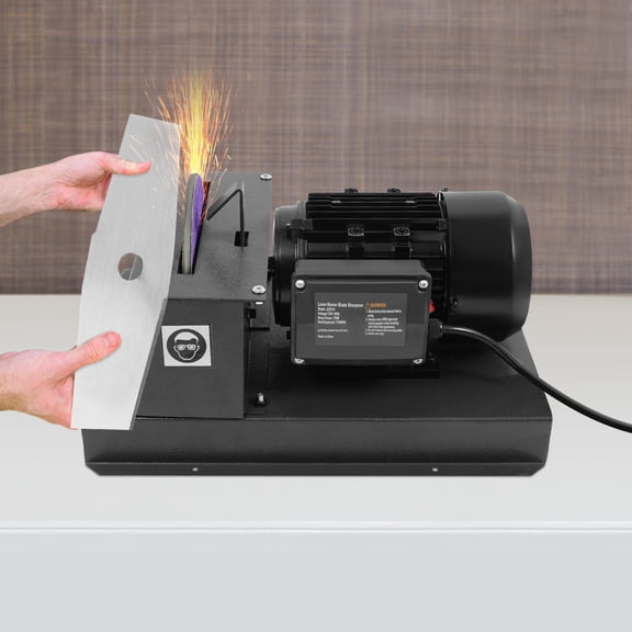 750W Lawn Mower Blade Sharpener, 9-Inch Zirconium Corundum Sandpaper, 1700 RPM Motor for Efficient Grinding, Durable Q235 Steel Construction, Ideal for Garden, Agriculture