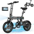 thumbnail image 1 of 750W Peak Ebike for Teens,14" Folding Electric Bicycle,20 mph Campus Mini E-bikes,Black, 1 of 7