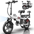 thumbnail image 1 of 750W Peak Electric Bike for Adults, 16" Electric Commuter Bike, 48V 15Ah Removable Battery Folding Ebike, One-Piece Tire City E-Bicycle, Max.20mph & 45 Miles UL2849 White, 1 of 11