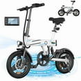 thumbnail image 1 of 750W Peak Folding Electric Bike for Adult Teens,20MPH 36V/7.8AH,14" Commuter City Ebike,White, 1 of 5
