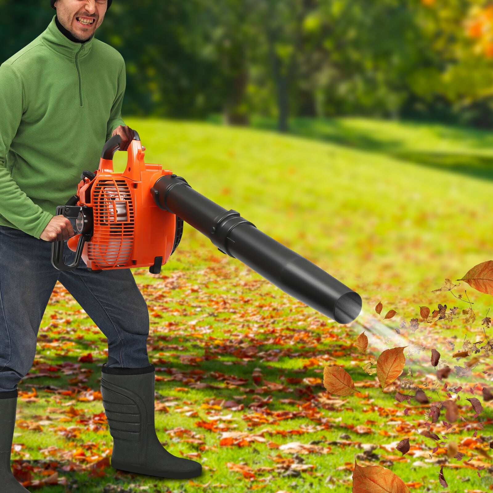 750W Portable Handheld Leaf Blower with 25cc 2Stroke Gasoline Engine