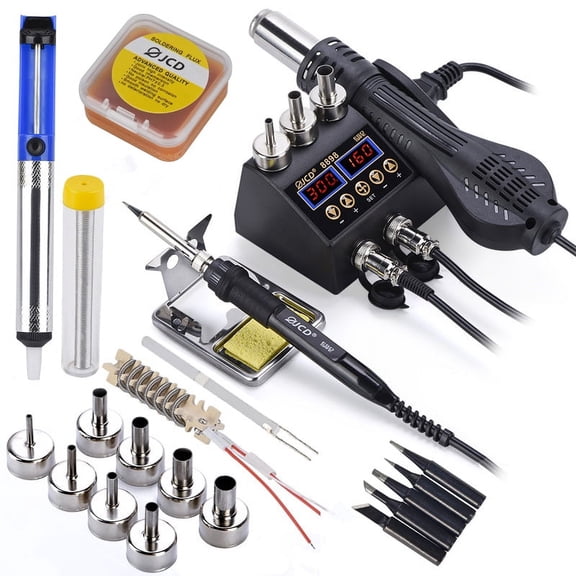 750W Rework Soldering Station 2 in 1 hot air soldering iron LCD Digital display welding station ,Complete Set
