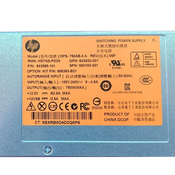 750W switching power supply module 12V DPS-750AB-3A HSTNS-PD29 643932-001 643955-101 660183-001  DL380G8 Server