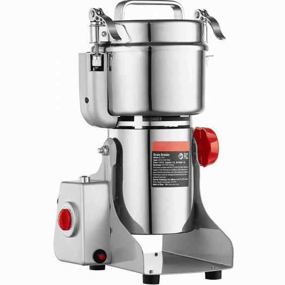 750g Commercial Spice Grinder Electric Grain Mill - High Speed 2000W Coffee Bean Grinder for Herbs & Spices, Adjustable Fineness, Stainless Steel