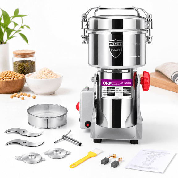 750g Grain Mill 304 Stainless Steel Spiceer 2800w High-speedmercial Flour Superfine For Home