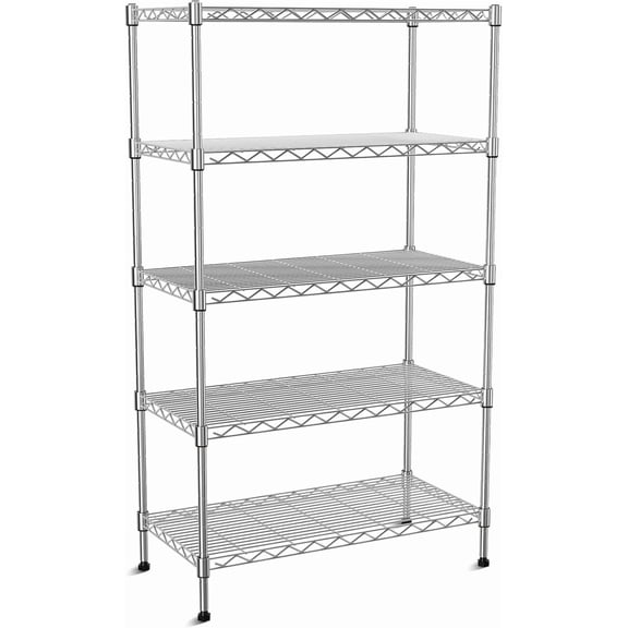 750lbs 3-Tier Wire Shelf Rack,24" Dx14 Wx22 H,Kitchen Metal 3-Shelves Rack with Lockable Wheels,Height Adjustable Wire Shelving Unit and Storage for Living Room,Laundry,Office,Pantry,Studio