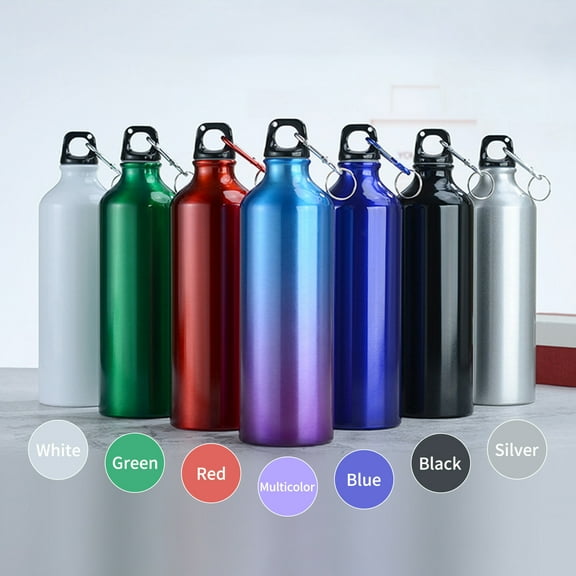 750mL Bottles with Carabiner Portable Aluminum Bottle Reusable Leakproof Jug for Hiking Travel Outdoor Sports Gym Fitness