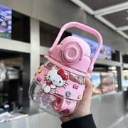 750ml Cartoon Sanrio Hello Kitty Kuromi Melody Cinnamoroll Pompompurin Large Capacity Water Cup Bottle Portable Drink Travel Mug