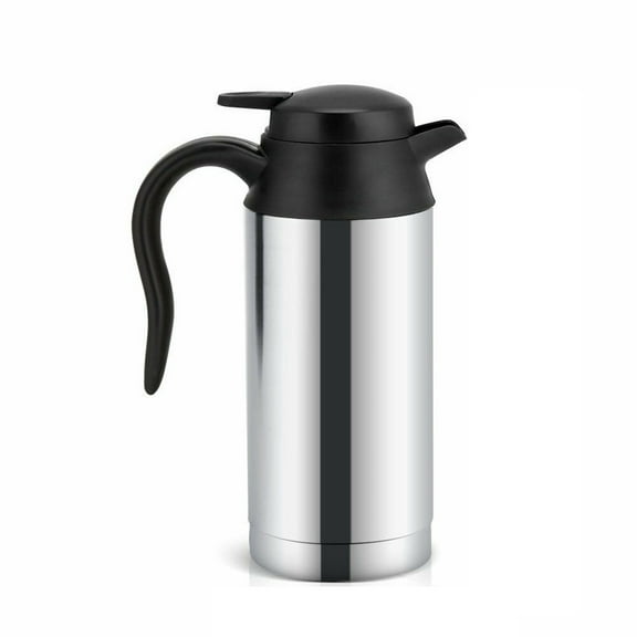 750ml Portable Electrical Car Kettle,Stainless Steel Travel Heating Coffee Cup,Stainless Steel Car Heated Travel Mug Car Coffee Cup Warmer.