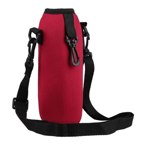 750ml Red Insulated Water Bottle Holder Bag with Adjustable Shoulder Strap Neoprene Carrier Pouch for Travel Hiking Sports Outdoor