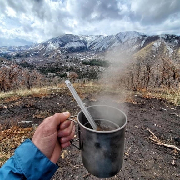 750ml Titanium Pot with Titanium Folding Fork and Spoon for Outdoor Camping Hiking Backpacking Trips$$Sport & Recreation Other